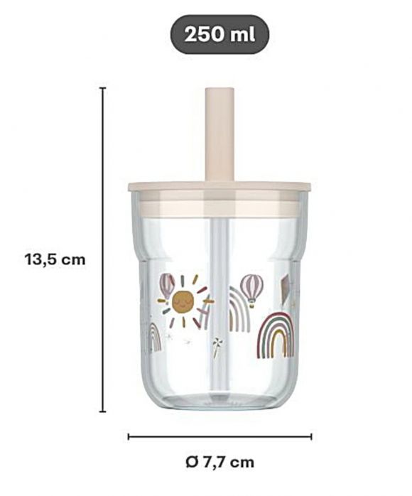 Παιδικό ποτήρι με καλαμάκι Little Dutch Mio 250 ml - Forest Friends στο Bebe Maison