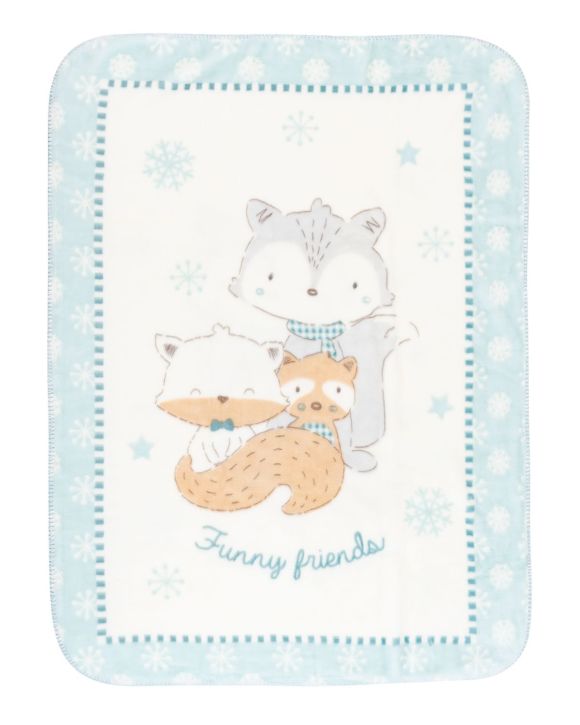 Kikka Boo Funny Friends Blue Frame blanket στο Bebe Maison