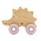 Ξύλινο παιχνίδι Kikka Boo με ροδάκια & μασητικό οδοντοφυΐας hedgehog pink στο Bebe Maison