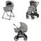 Πολυκαρότσι 2 σε 1 Inglesina Aptica Duo Platinum Grey με σκελετό Litio Black στο Bebe Maison