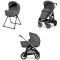 Πολυκαρότσι 2 σε 1 Inglesina Aptica Duo Velvet Grey με σκελετό Palladio Black στο Bebe Maison