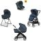 Πολυκαρότσι 3 σε 1 Inglesina Electa Quattro Hudson Blue με σκελετό Silver Black στο Bebe Maison