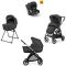 Πολυκαρότσι 3 σε 1 Inglesina  Electa Quattro Upper Black με σκελετό Iridio Black στο Bebe Maison