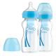 Double Bottle Dr Brown Plastic 270ml with wide neck options+ blue στο Bebe Maison