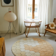 Χαλί δωματίου στρόγγυλο Lorena Canals Round Honeycomb Golden 140 εκ. στο Bebe Maison