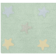Παιδικό χαλί Lorena Canals πράσινο μέντας με αστέρια θαλασσί κίτρινο καφέ Stars soft mint 120x160 στο Bebe Maison