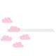 Ράφι τοίχου & αυτοκόλλητα TRESXICS συννεφάκια - ροζ στο Bebe Maison